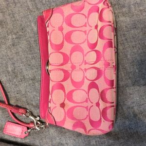 Pink coach wristlet